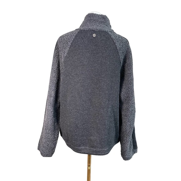 prAna Lockwood Womens Lg Gray Sherpa Long Sleeve Wool Blend Pullover Sweater - Picture 7 of 11